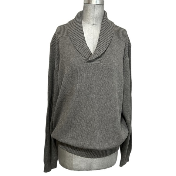 St John’s Bay Fisherman’s Heather Gray Long Sleeve Tight Knit Sweater Size XL - Picture 1 of 5